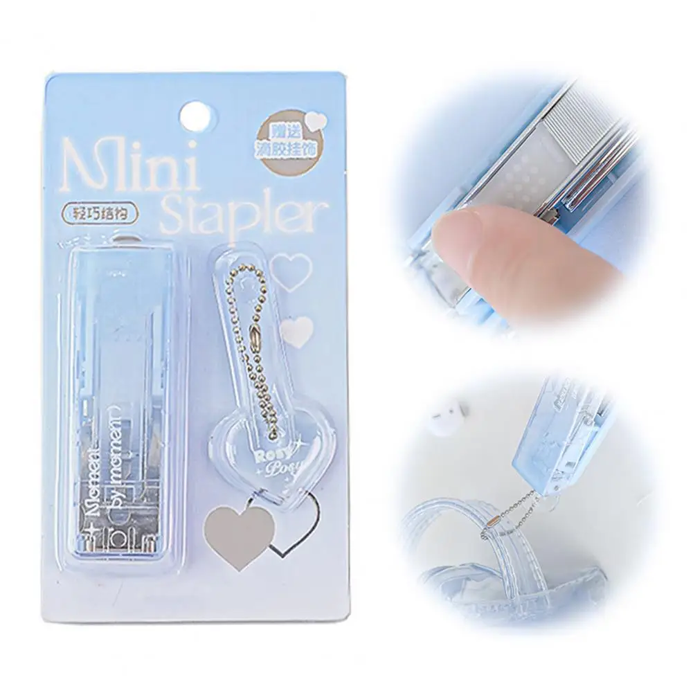 Portable Stapler Hanging Chain Stapler Mini Stapler Portable Clamp with Hanging Chain Eco-friendly Compact for Office Home