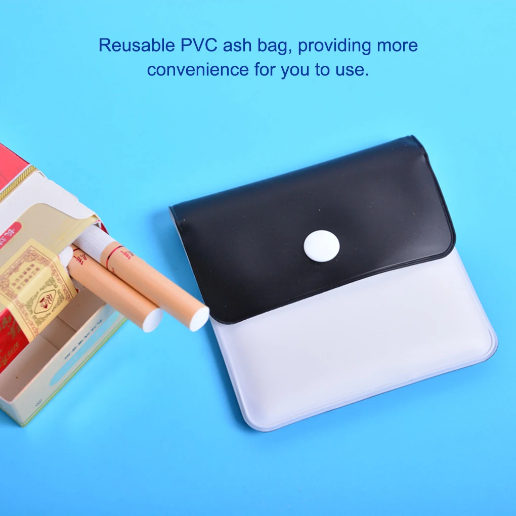 6 Pieces Portable Pocket Ashtray Pouch Fireproof Coin Purse Accessory PVC Storage Bag Gifts Ash Tray for Household Car-interior