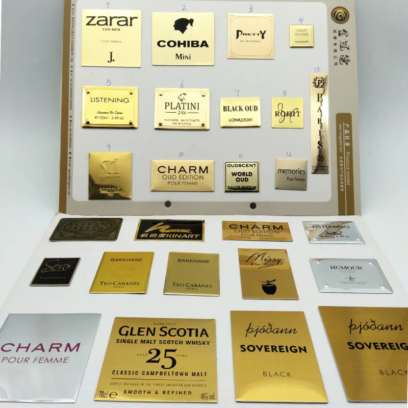 10 0.Zhang.Custom.2020 custom metal label sticker perfume bottle sticker