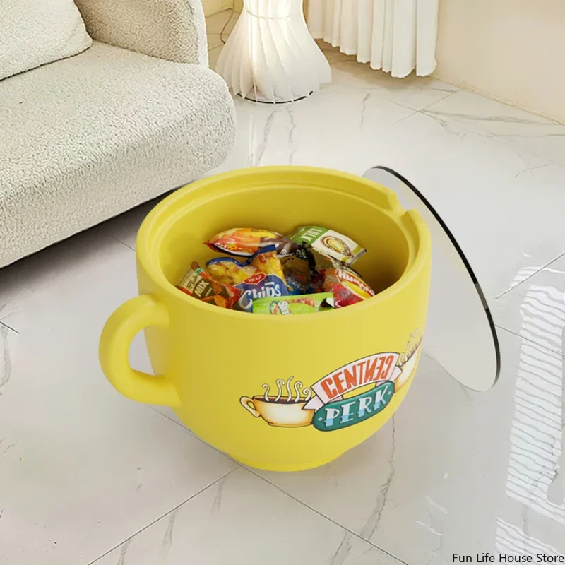 Cartoon Creative Lemon Coffee Cup Small Coffee Table, Living Room Sofa Snack Storage Side Table, Complete Home Furniture Gift