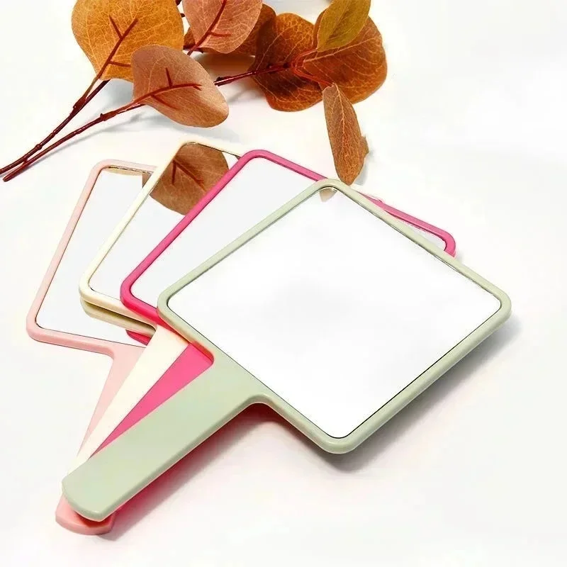 1/2pcs Eyelash Extension Handheld Makeup Mirror Square Makeup Vanity Mirror With Handle Hand Mirror SPA Salon Compact Mirrors