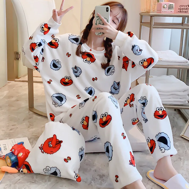 Snoopy Kawaii Cartoon Cute Plushie Thickened Coral Fleece Homewear Pajamas Set Plushie Anime Plush Toys for Girls Birthday Gift