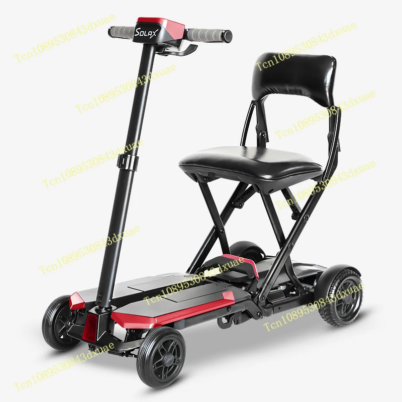 Shuleshi Elderly Scooter Light Portable Folding Trolley Case Low Speed Elderly Travel Four-wheel Electric Vehicle Solax