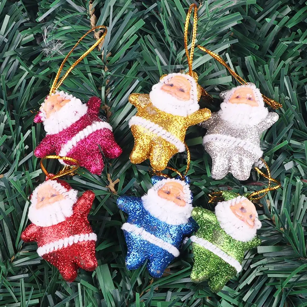 18PCS Christmas Dolls Plush Toys Keychain Cute Santa Claus Bag Pendant Christmas Tree Decoration Ornament For Girl Kids Xmas Gif