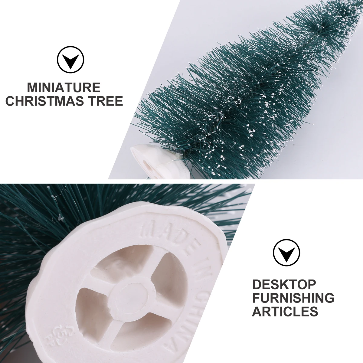

24pcs 1Set 4Cm Christmas Desktop Decorations Mini Pine Tree Resin Base Festive Holiday Party Home Office Tabletop Ornaments For