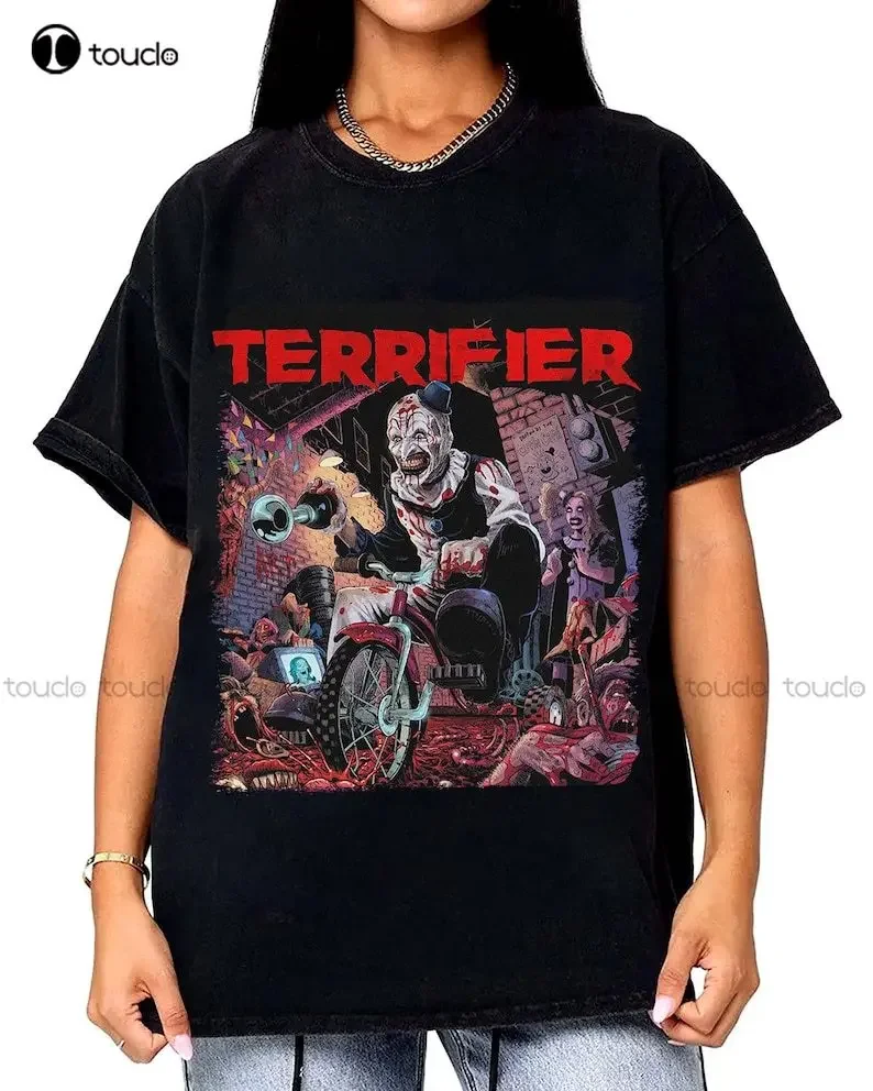 Funny Halloween Terrifier Shirt Vintage Terrifier Art The Clowwnn Shirt Horror Character Scary Clowwnn Horror Movie Tee s-3xl