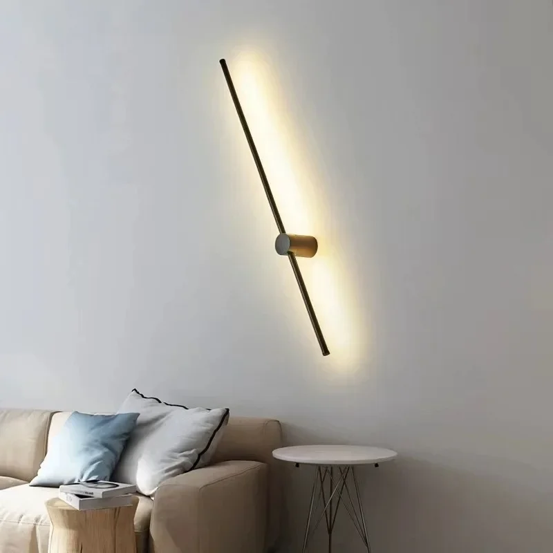 Nordic Modern Minimalist Dimmable Wall Light Lines Decorative Smart LED Lamp Living Room RGB Rainbow LED Wall Lamp