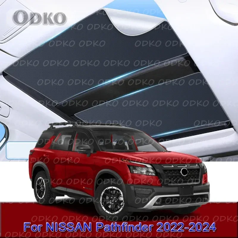 Car Electrostatic Adsorption Sunroof Sunshade Cover For NISSAN Pathfinder 2022-2024 Heat Insulation Skylight Sticker Accessory