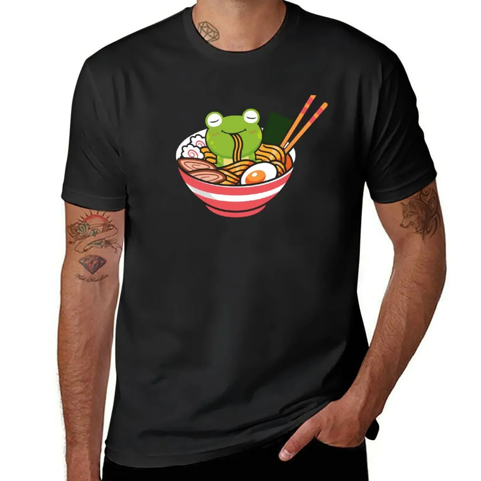 

Cute Kawaii Frog Ramen T-Shirt cute tops animal prinfor boys man t shirt sports fans outfits for men