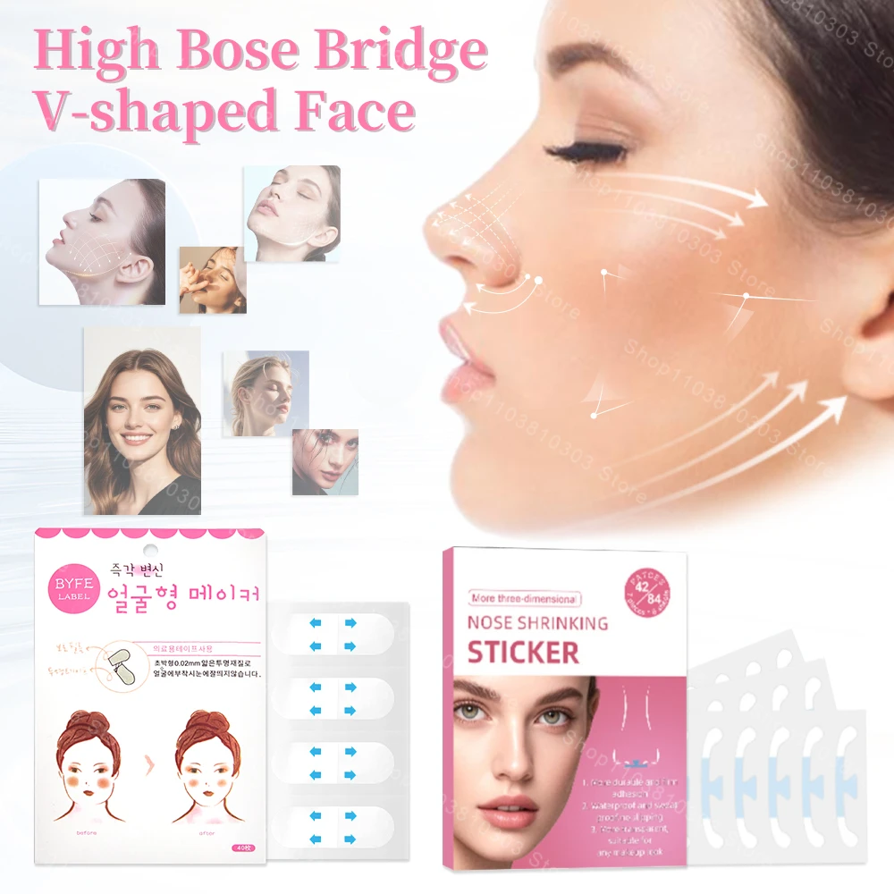 

Набор невидимых полосок для сужения носа и лифтинга лица: тонкие полоски для уменьшения крыльев носа, уход за носом