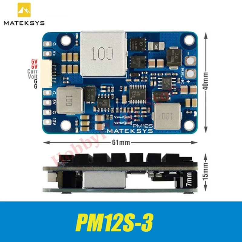 

MATEK PM12S-3 Power Module 3-12S LIPO 5V 9V VX BEC with HeatSink for RC Multirotor Fixed-Wing Airplane FPV Cinelifter