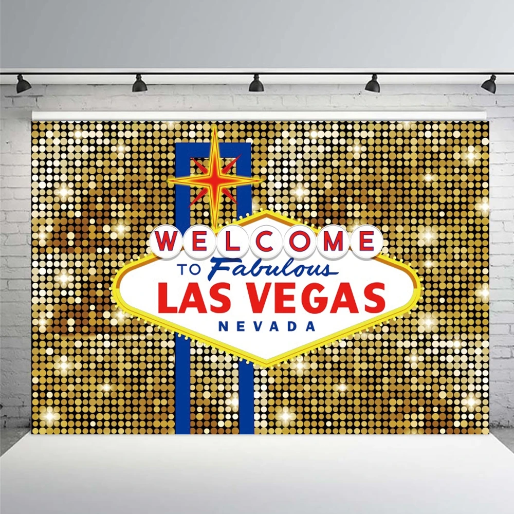 Las Vegas Casino Night Photography Backdrop Playing Card Golden Glitter Dice Casino Happy Birthday Party Photo Background ﻿Prop