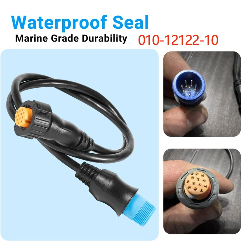 8-Pin Transducer to 12-Pin Sounder Adapter Cable XID 010-12122-10 For Garmin AIRMAR, ECHOMAP Chrip, Striker Transducer