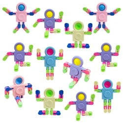 4 Pack Fidget Sensory Spinner Toys Transformable Chain Robot Fingertip Toy Stress Relief Fidget Toy Birthday School Gift