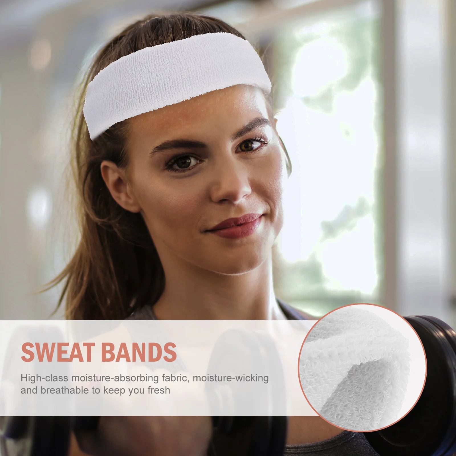 

1Set Sweat-Absorbing Sports Wristband Headband Set Comfortable Elastic Sports Accessories for Yoga Basketball Tennis Outdoor