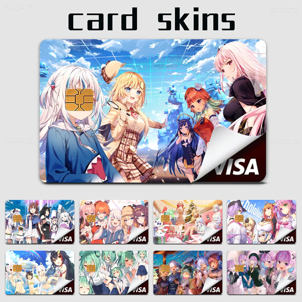 Anime Hololive Cute Anmie Sticker Film Skin Cover For Credit Card Debit Bank Card Front