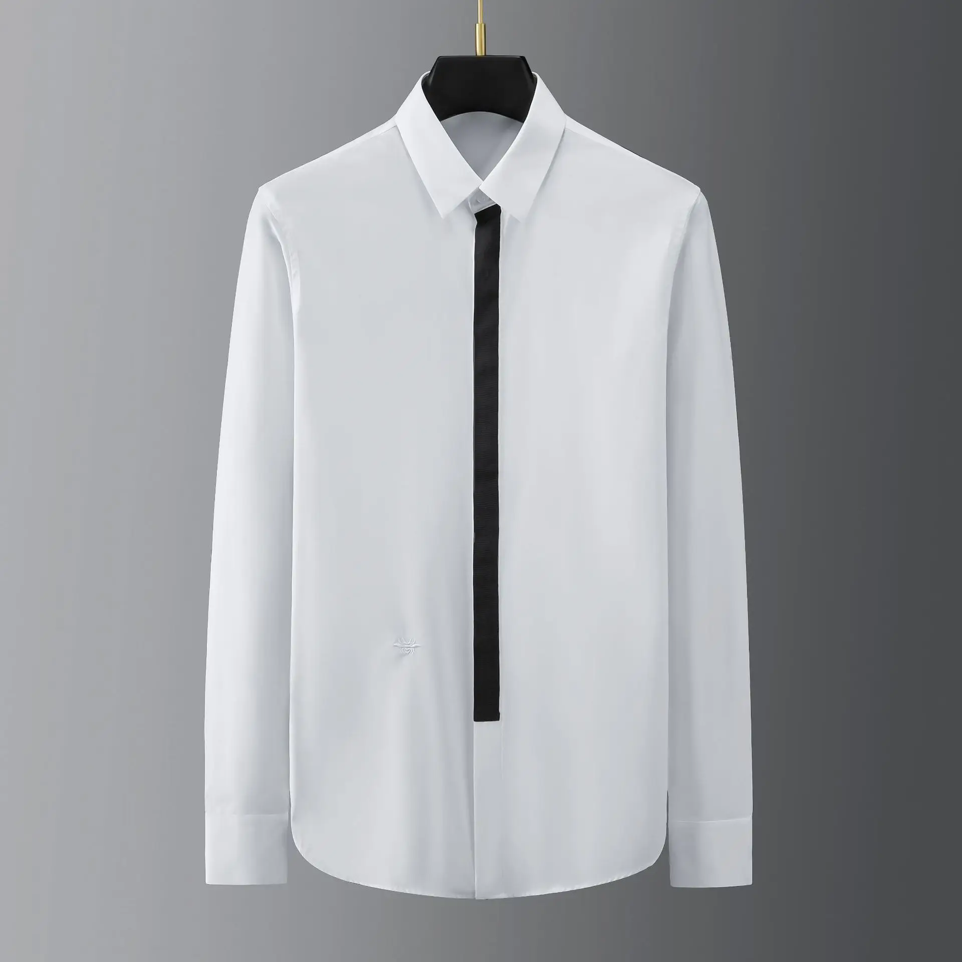 New Webbing Versatile Pure Cotton Non-ironing Long-sleeved Casual Men's Bottoming Shirt Men's Top
