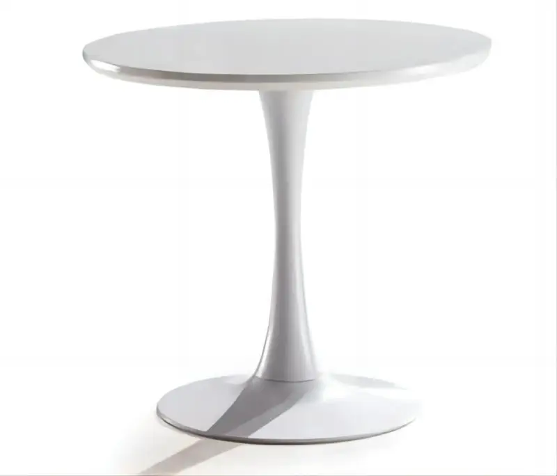 XiangTao Chinese Modern Creative White Wooden Painted Powder-Coated Circular Countertop Metal Base Coffee Table Living Room