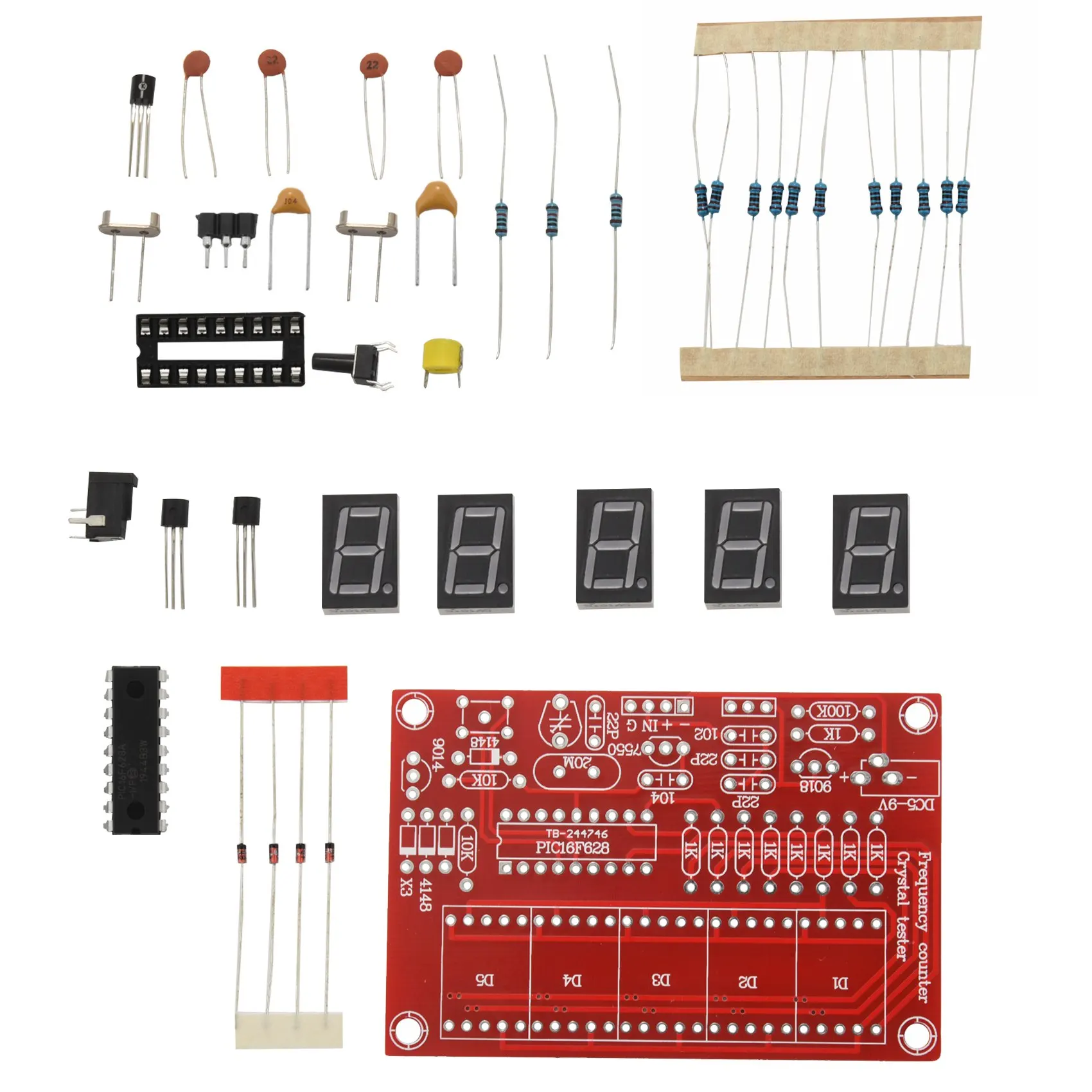 

50 МГц кварцевый осциллятор, частота тестеры счетчика DIY Kit 5 разрешение, цифровой красный