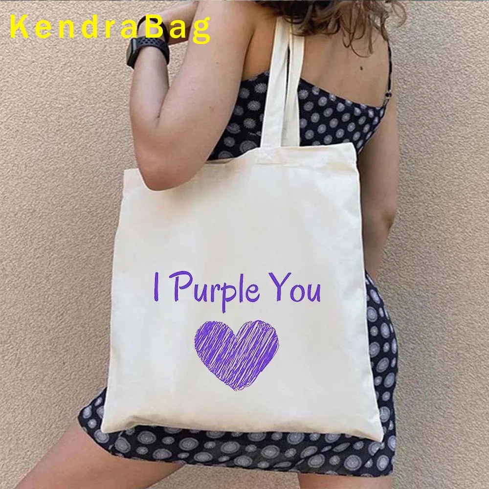 Cute Korean Food KPOP Art Lover Gift Funny Jimin Meme Ins Purple Heart Seoul Shopping Canvas Totes Bag Harajuku Shopper Handbags