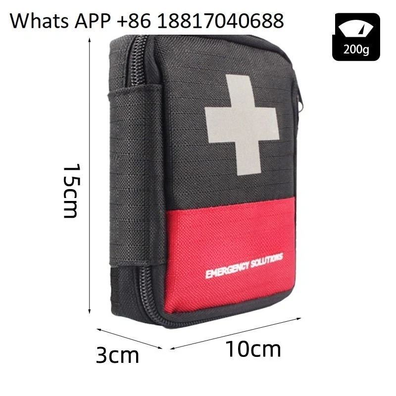 TR111 Portable Hand Grab First Aid Kit Family Outdoor Wear-resistant Medical Kit, Black and Red, Contains 27Pieces Configuration