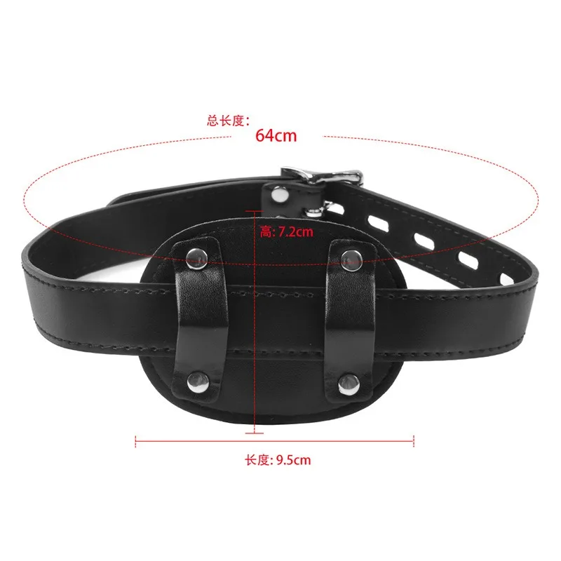 SM Stimulation Products Black Premium PU Leather with Lock Strap Simulation Penis Mouth Plug Couple Sex Toys Adult Products