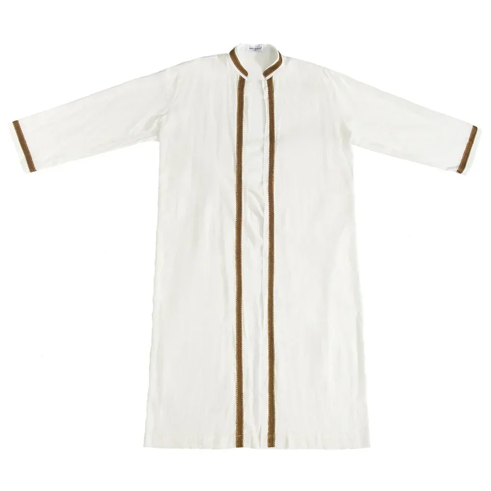 Uomini musulmani Jubba Thobe Abbigliamento islamico Colletto alla coreana Kimono Abito lungo Dubai Saudi Musulman Indossare Abaya Caftano Jubah Dubai Arabo