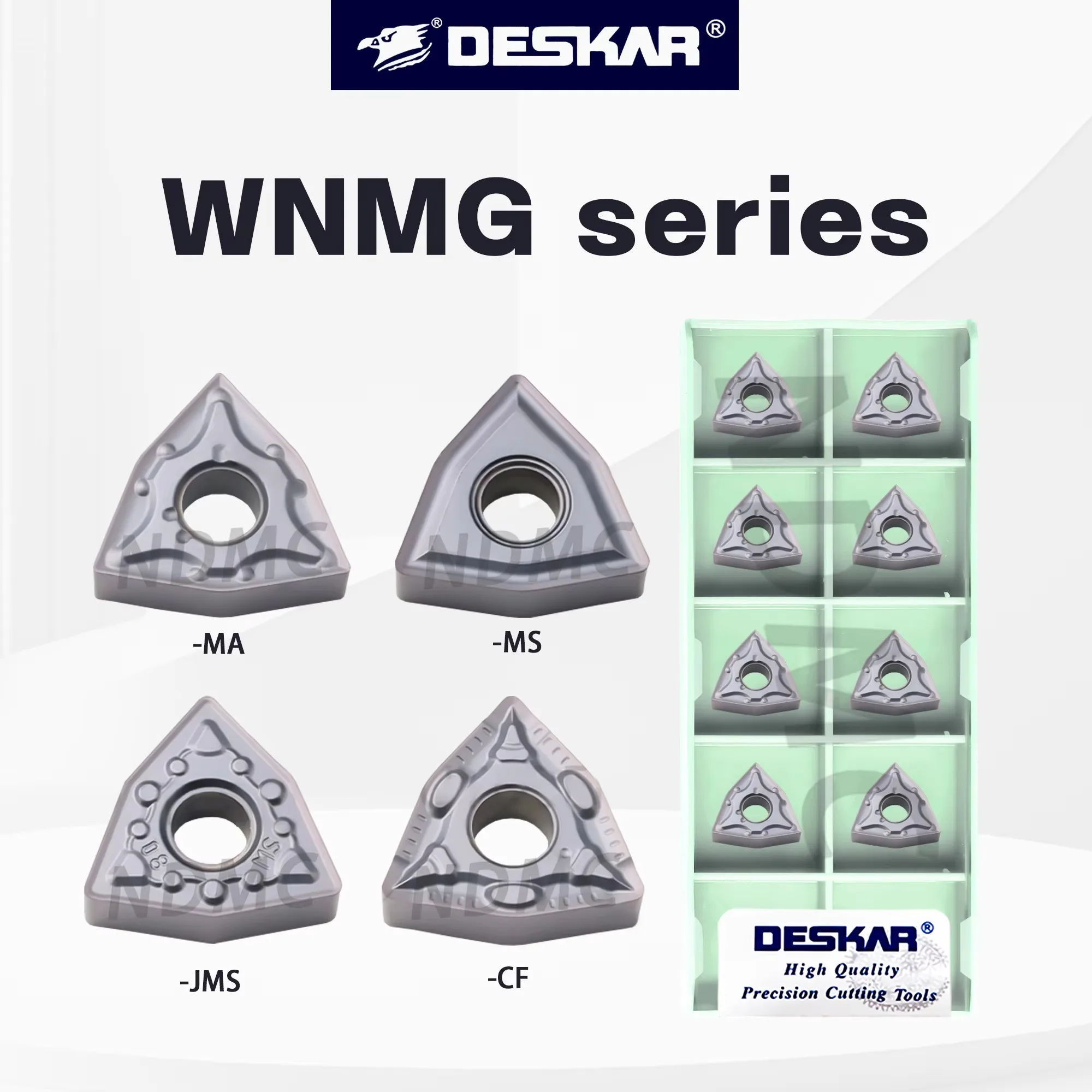 WNMG Series DESKAR Numerical Control Lathe Peach Shaped Turning Insert WNMG080404/08/12-MA/MQ/CF/CV/JMS/MM/MS/VM/R-S/L-S LF6018S