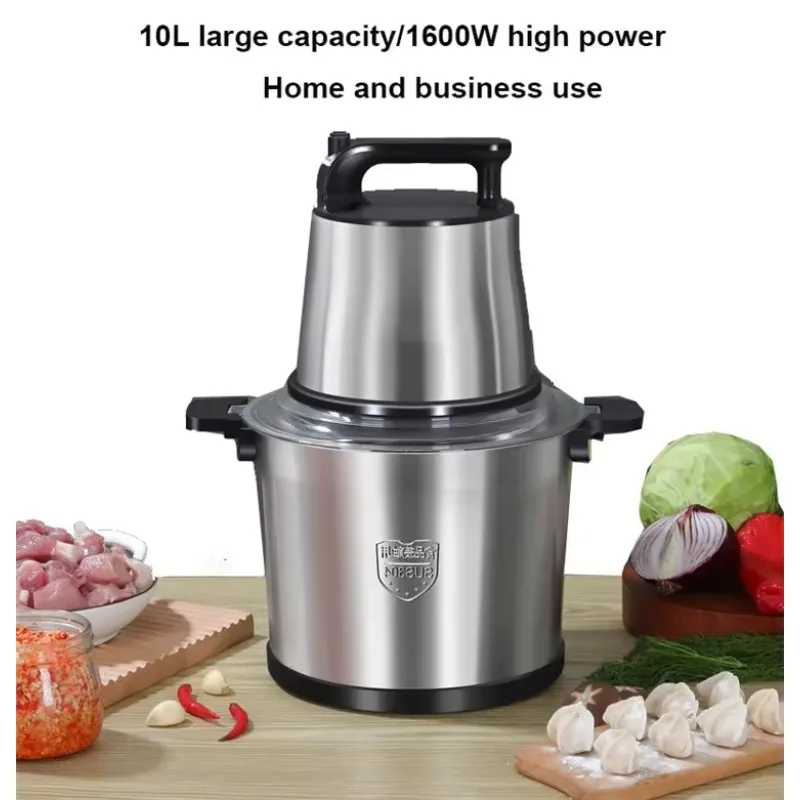 Large capacity stainless steel 6L 8L 12L 15L electric meat cutter multi-function mashing machine household electric meat grinder