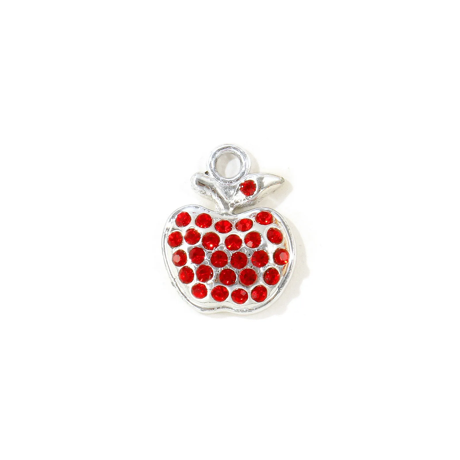 10 Stück Mehrfarbige Frucht-Anhänger (Erdbeere, Kirsche) mit roten Strasssteinen, Zinklegierung, für Damen, DIY-Halskette, Armband, Schmuckzubehör – Detail 4