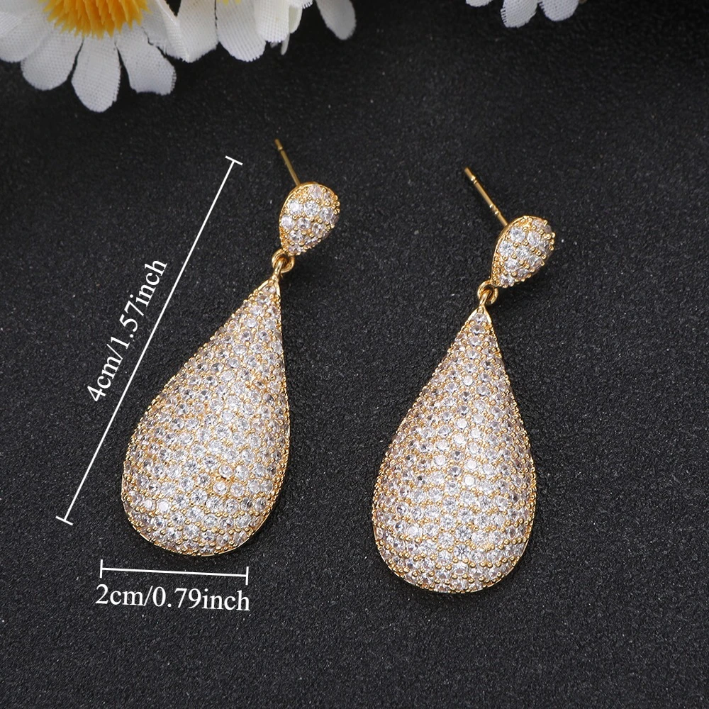 

1 пара серег-капель с золотыми кристаллами для роскошной гала-моды, женские ювелирные изделия, подарок на день рождения