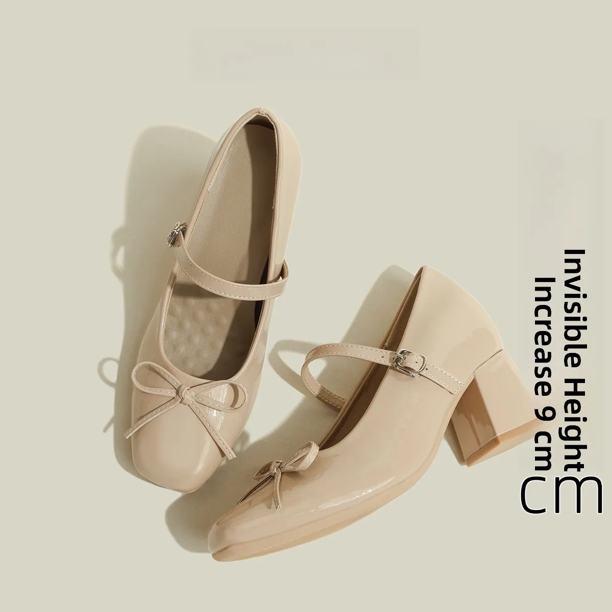 

Женские туфли на высоком каблуке без шнуровки в Корейском стиле с узлом Mary Jane oes Fashion Height Single oes