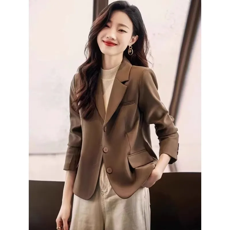 Caramel ort Casual Dames Jaet Lente Herfst Nieuwe Sle Koreaanse versie Quali Polyester Kantoor Geschikt