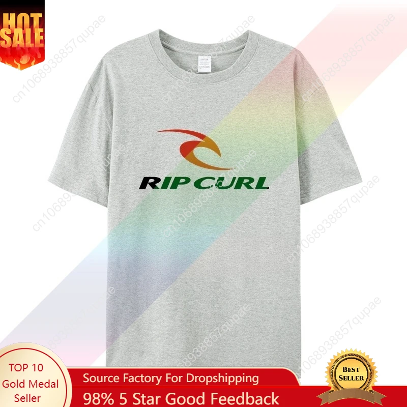 

rip shirt curl Men Round Neck Short Sleeve Tee Shirt Design Cotton 2025 New Men's and Women's Summer