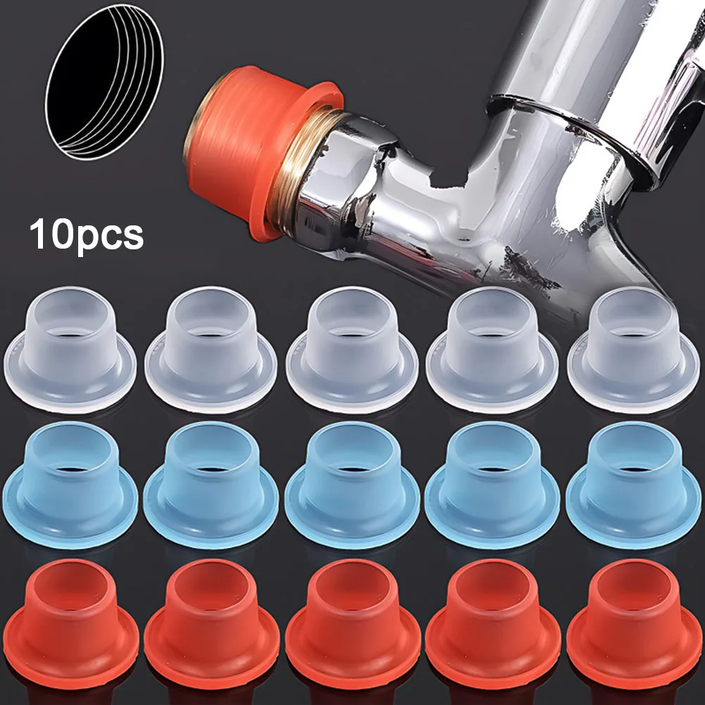 10PCS Faucet Leak-Proof Sealing Gasket Rubber Pipe Sealing Washer Silicone Raw Tape Triangle Valve Hose Plumbing Fitting G1/2