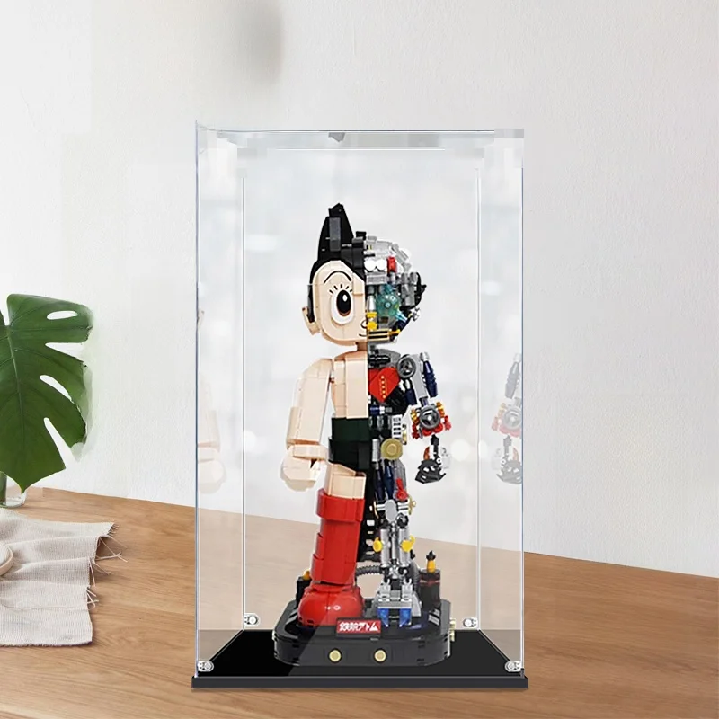 アクリルディスプレイケース-puzhi-86203-ビルディングブロックに適した鉄壁アトムモデル透明防塵収納ボックス