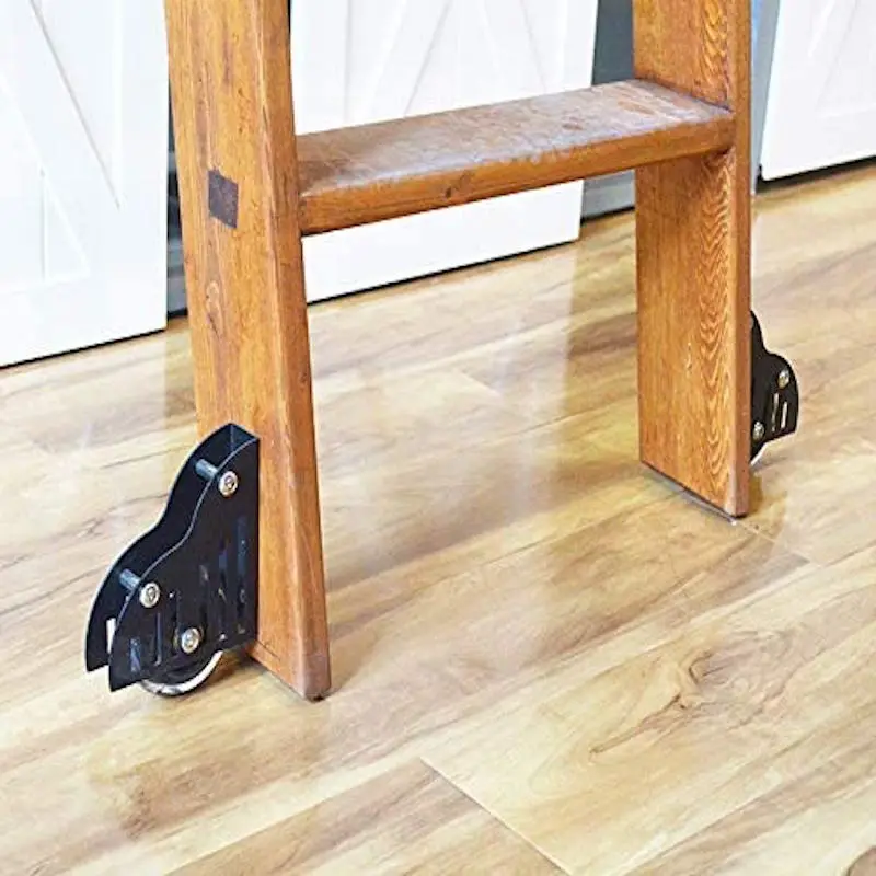 Imagem -05 - Deslizante Biblioteca Hardware Kit sem Escada Preto Rústico Round Tube Rolling Ladder Track Rolo de Piso com Freio Interior 12ft366cm