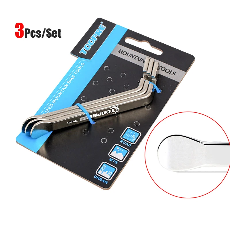 3Pcs Stainless Steel Bike Tire Pry Bar MTB Road Bicycles Metal Tire Lever Removal Tool Portable Bicycle Repair Tools