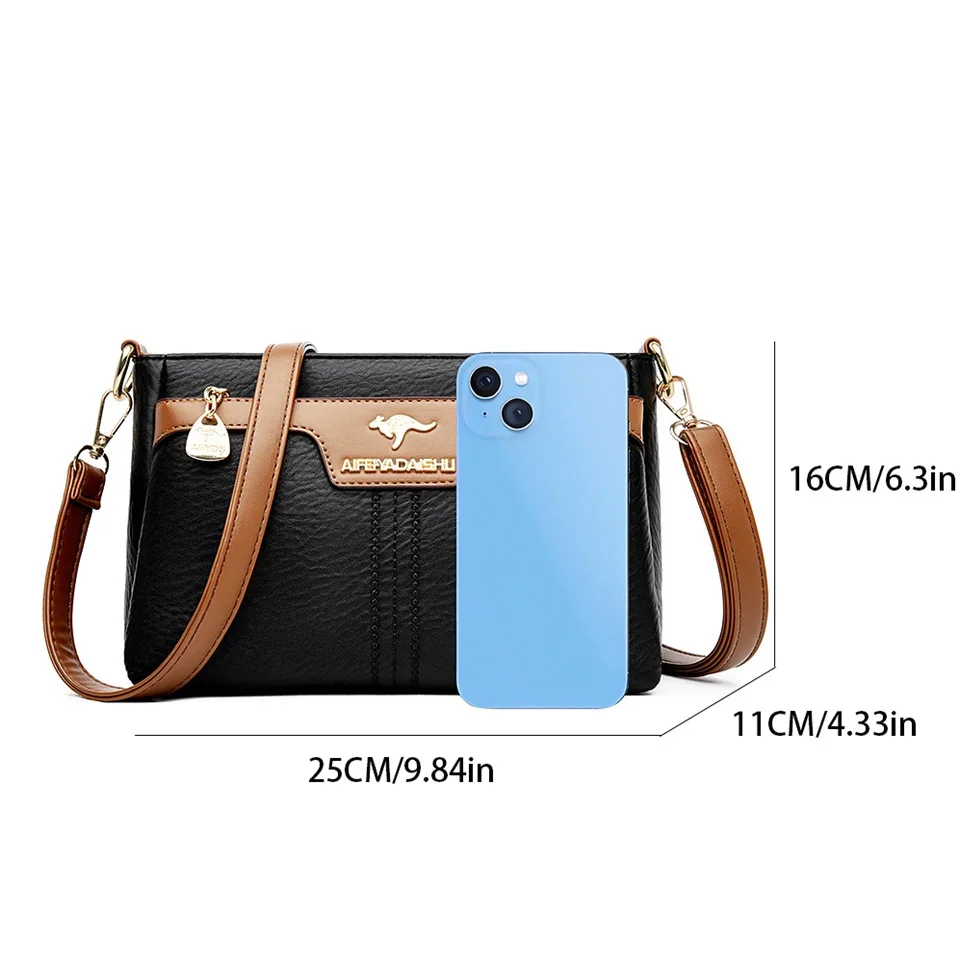 Luxury Women\'s Leather Crossbody Bag Multi-Functional Fashion Shoulder Bag Business Casual Leather Purse for Daily Commute