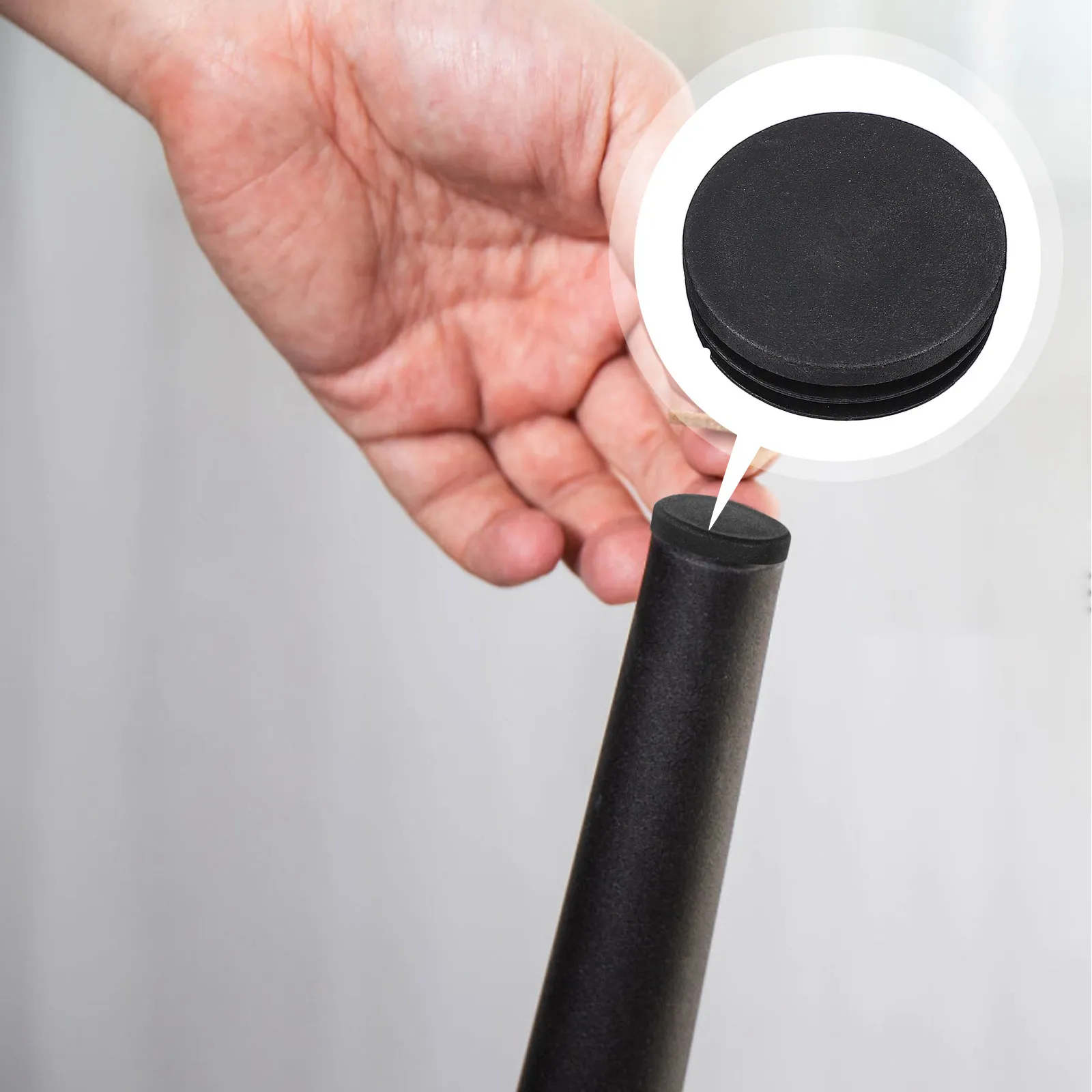4Pcs Hole Plugs Circular Black End Caps for Furniture Sealing Round Tube Inserts Chair Leg Glide Covers Round Glide Inserts