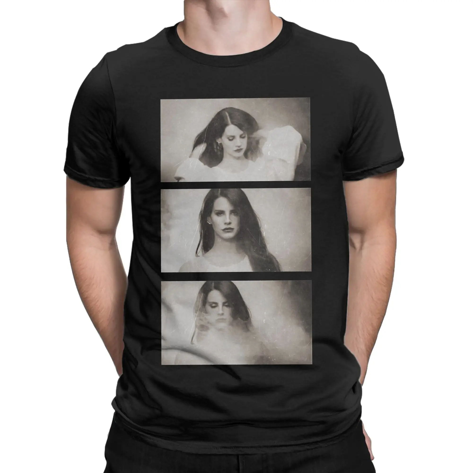 Faces of Lana Del Rey T-Shirts for Men  Funny Pure Cotton Tees O Neck Short Sleeve T Shirts New Arrival Clothes