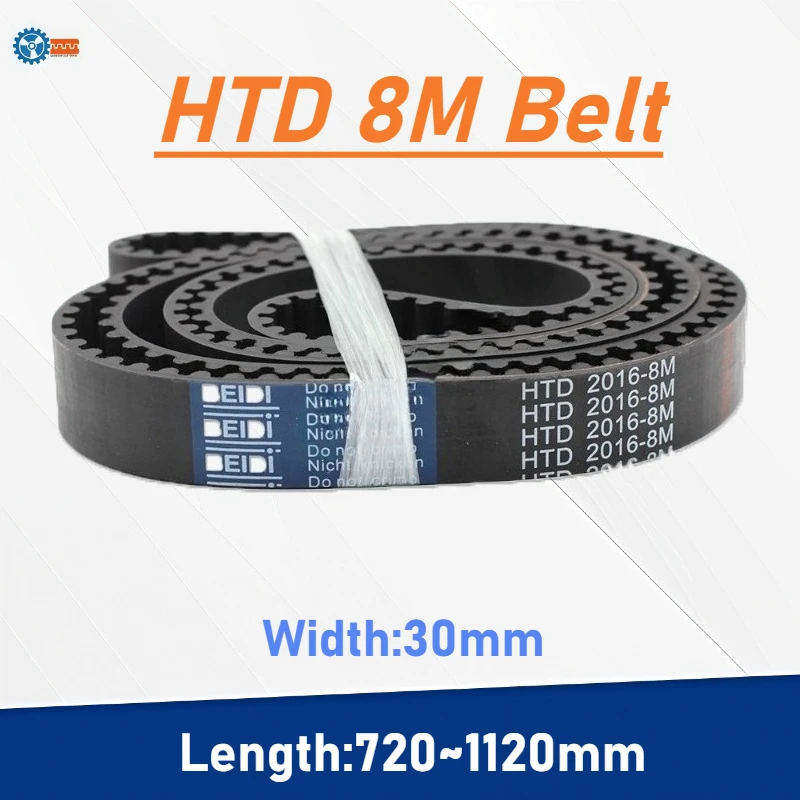 

HTD 8M Closed Loop Timing Belt 30mm Width 720 728 736 744 752 760 768 776 784 792 800 808 816 1048 1064 1088 1096~1120mm