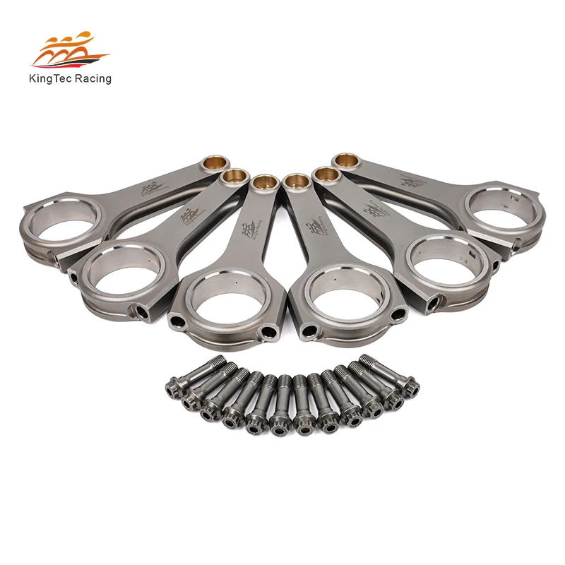 KTC Racing XR6 H-beam مزورة 4340 قضبان توصيل فولاذية لسيارة Ford Barra 4.0T مع مسامير ARP