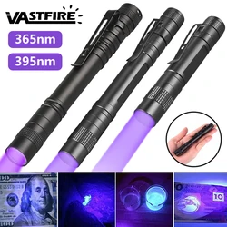 Mini UV el feneri 395/365nm LED ultraviyole meşale Ultra Violet klip muayene lambası ile ışıkları Pet İdrar leke dedektörü araçları