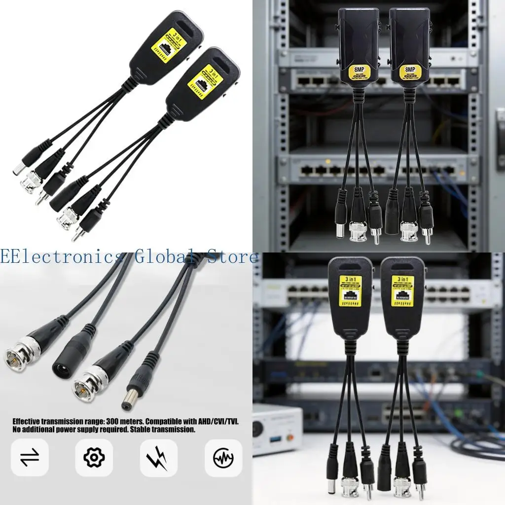 462B Video Balun Transceiver with Video 0-300m /Power 0-150m Transmission Distance