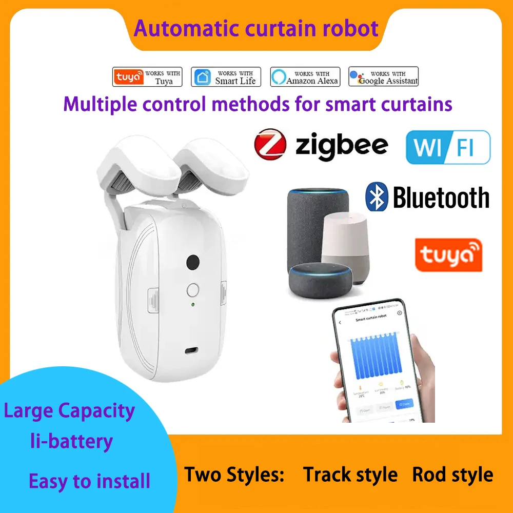 

Electric curtain robot companion smart home products wiring-free electric curtain opening and closing voice remote control