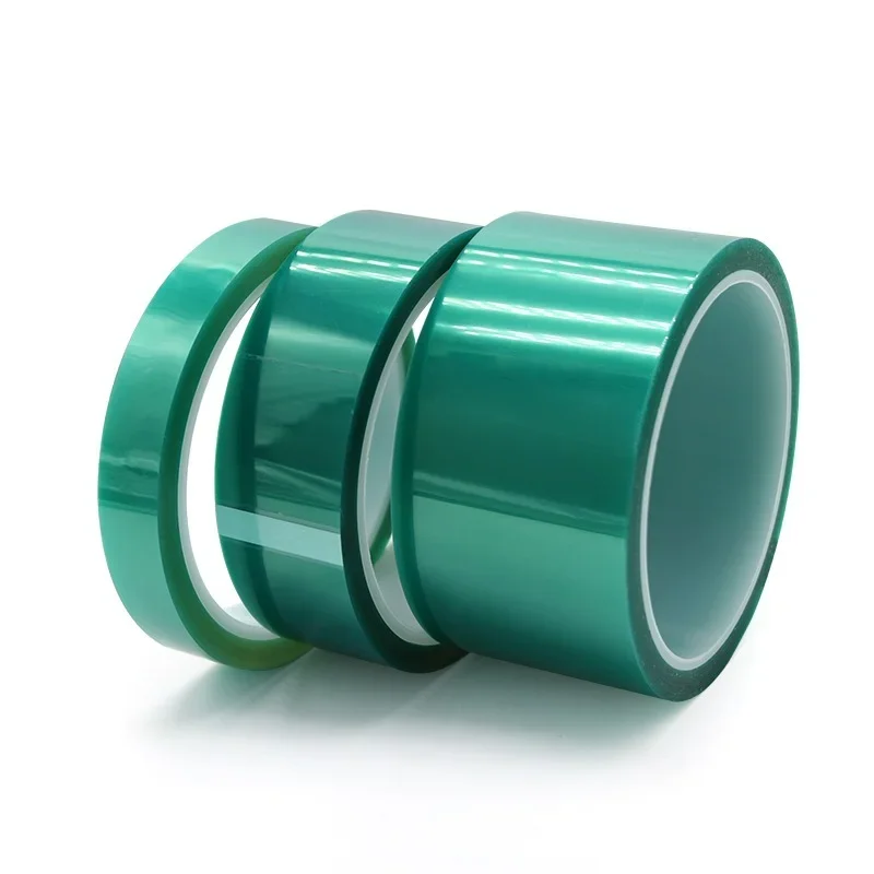 5/8/10/15/20/25/30/35/40/45/50mm 33M Green PET Film Tape Heat Resistant PCB Solder SMT Plating Shield Insulation Protection