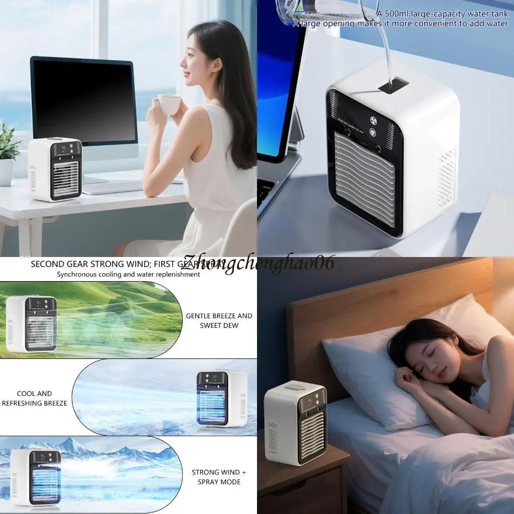 

Portable Mini Air Conditioner Cooling Fan 2 Speed Cooling Fan Replace For Bedroom Room Outdoor Office Desk Cooling Fan 601F