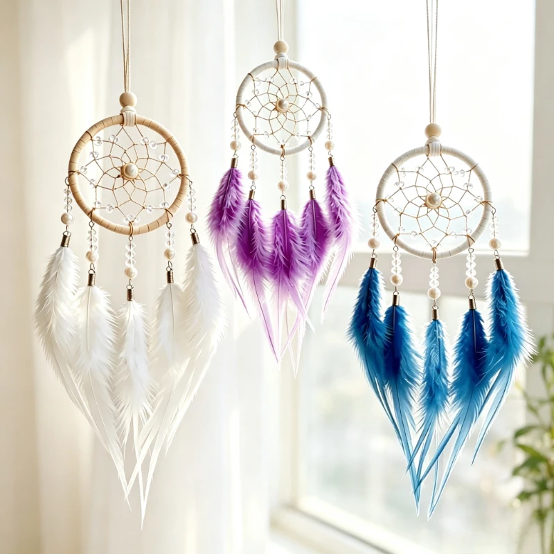 Bohemian Dream Catcher Hanging Ornament Lightweight Car Interior Bedroom Window Girls Art Home Decor Charm Wall Decoration