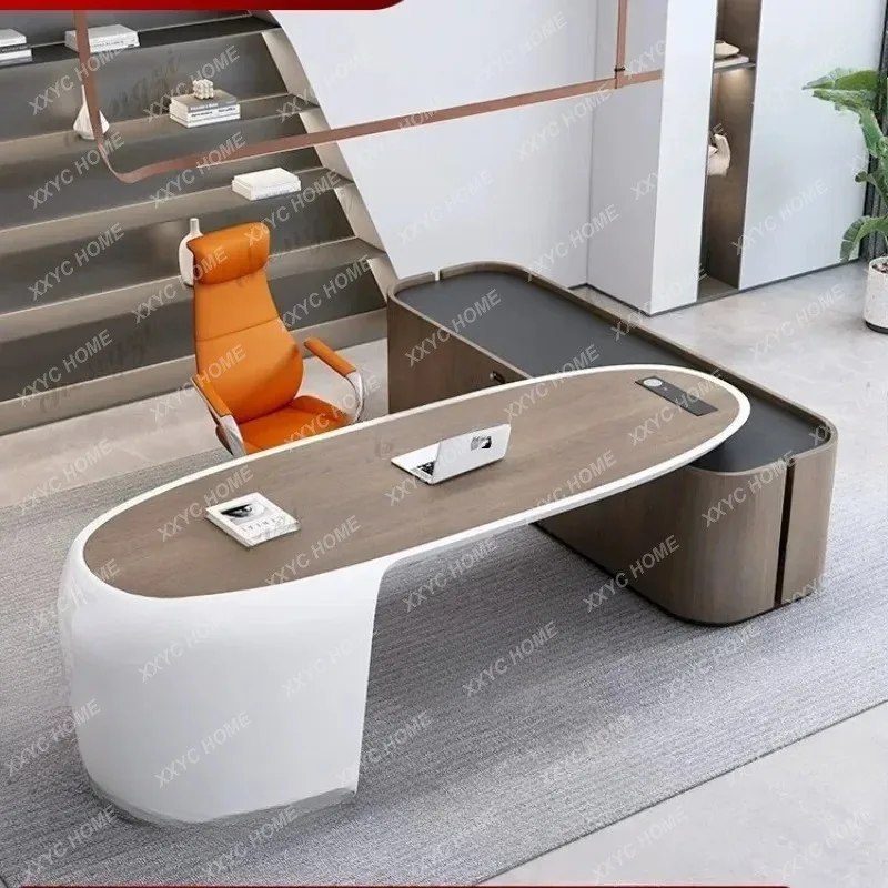 XX High-end boss table simple modern paint large desk office leader office desk and chair combination